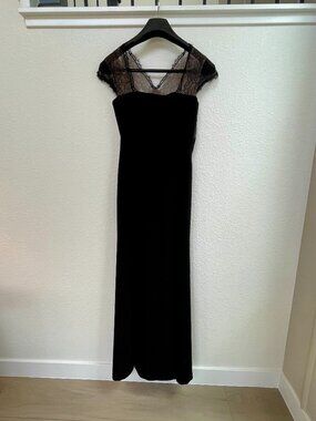 BCBG Formal Black Long Fitted Dress with Slits